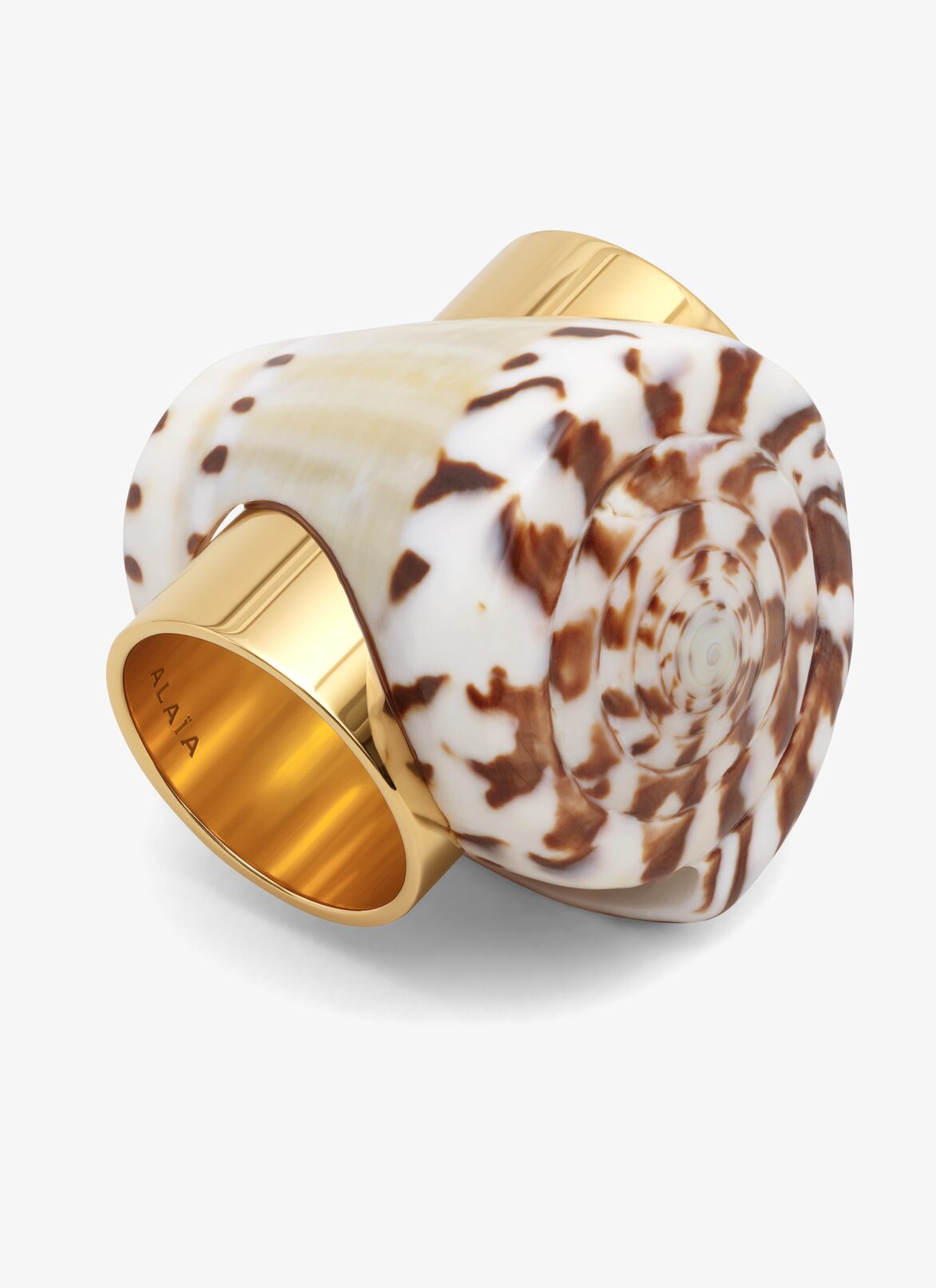 SHELL RING ALAÏA NATURAL/GOLD SHELL RING